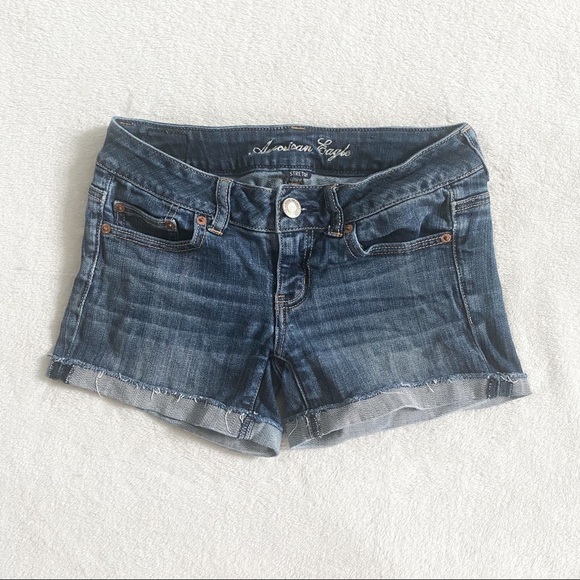 American Eagle Outfitters Pants - American Eagle stretch blue denim shorts sz 0